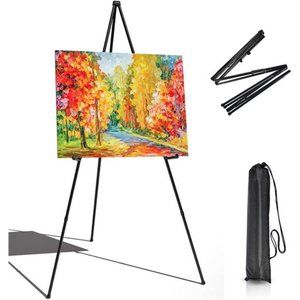 Portable Artist Easel Stand 63Inches-Black Picture Stand Painting Easel with Bag
